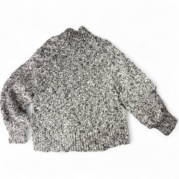 Abercrombie & Fitch Oversized Marled Chunky Knit Mock Neck Sweater XL Cozy Gray - Picture 4 of 7